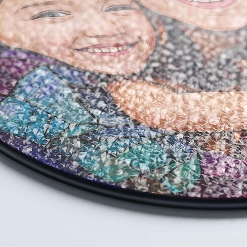 جميل podized جدة الجدة ملونة الزجاج الشمس الماسك ، صورة عائلة صورة فو نافذة معلقة زخرفة ، هدية صورة مخصصة ، هدايا الجدة ، لأمي ، زخرفة عيد الميلاد in Kuwait