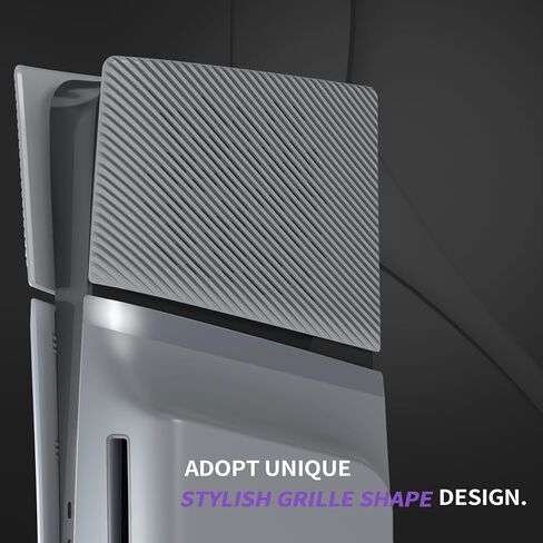 وحدة تحكم Excover Excover Excover أعلى غطاء أسفل قاع متوافق مع إصدار PS5 Slim Disc ، لوحة خلفية للوحة الجانبية مع قشرة تنفيس التبريد متوافقة مع وحدة التحكم في قرص PS5 - أسود in Saudi Arabia