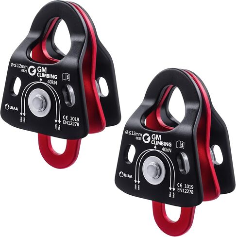 40kN Micro Double Pulley Prusik Minding Ball Bearing UIAA CE for Progress Capture System Rigging Hauling Rescue Arborist Tree Climbing in Saudi Arabia