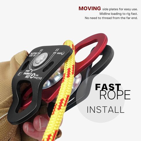 40kN Micro Double Pulley Prusik Minding Ball Bearing UIAA CE for Progress Capture System Rigging Hauling Rescue Arborist Tree Climbing in Saudi Arabia