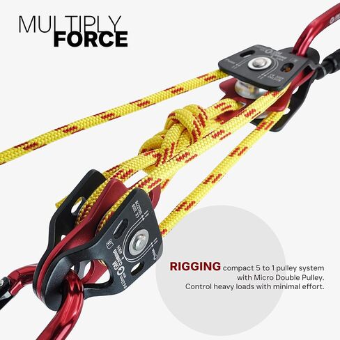 40kN Micro Double Pulley Prusik Minding Ball Bearing UIAA CE for Progress Capture System Rigging Hauling Rescue Arborist Tree Climbing in Saudi Arabia