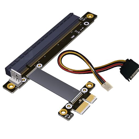 WLGQ PCIE X1 إلى X16 Riser Cable 0.2m - محول امتداد GPU مع SATA 15Pin إلى 4Pin كابل الطاقة ، محمية مرنة لتلاعب بالتعدين ، كمبيوتر الألعاب ، Bitcoin BTC (أسود) in Saudi Arabia