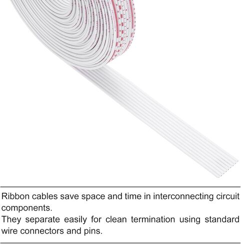 MECCANIXITY 26AWG IDC Wire Flat Ribbon Cable 5 M/16.4ft Length 1.5mm Pitch 9Pin Red and White for JTAG/ISP Connecting in Saudi Arabia