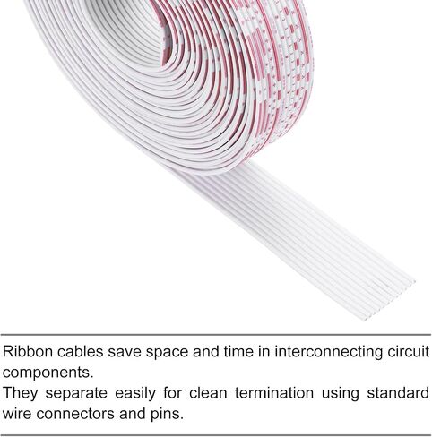 MECCANIXITY 26AWG IDC Wire Flat Ribbon Cable 5 M/16.4ft Length 1.5mm Pitch 9Pin Red and White for JTAG/ISP Connecting in Saudi Arabia
