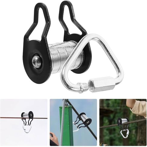 VOSAREA Slackline Pulley Kit for Backyard Heavy Duty Zipline Accessory Slider Rope Pulley Mechanism in Saudi Arabia
