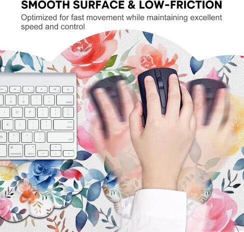 JIKIOU Large Cloud Mouse Pad Waterproof with Cloud Keyboard Wrist Pad and Cloud Mouse Wrist Pad Set, Ergonomic Computer Desk Wrist Support Mousepad for Keyboard and Mouse 35.4x15.7in Rainbow in Saudi Arabia
