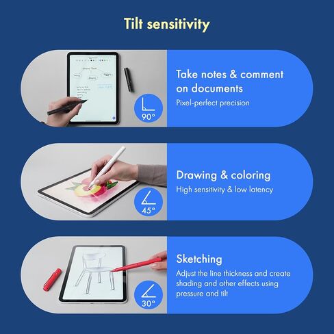 Lamy Safari Note+ Red iPad Pen - قلم القلم مع رفض النخيل ، وحساسية الإمالة والقبضة المريحة - متوافقة مع طرز وأجيال iPad المختلفة - تصل إلى 10 ساعات عمر البطارية in Saudi Arabia