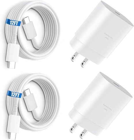 S25 S24 S23 S22 Ultra Samsung Charger Fast Charging,25W Android Phone Charger Cord Type C Block & Super Fast Charger USB C Cable 10Ft for Samsung Galaxy S25/S24/S23/S22/S21/S20/Plus/Ultra/FE,2 Pack in Kuwait