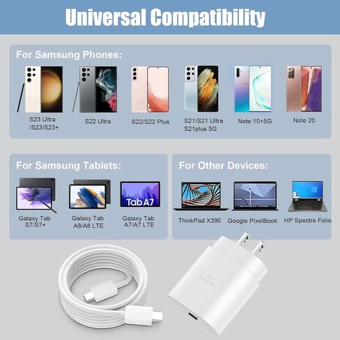 S25 S24 S23 S22 Ultra Samsung Charger Fast Charging,25W Android Phone Charger Cord Type C Block & Super Fast Charger USB C Cable 10Ft for Samsung Galaxy S25/S24/S23/S22/S21/S20/Plus/Ultra/FE,2 Pack in Kuwait