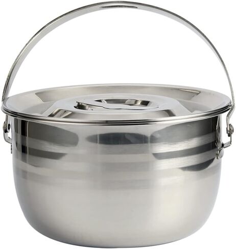 LIFKOME Stainless Steel Camping Pot with Lid Lifter Handle Camp Cookware Pot Portable Hanging Cooking Pot for Camping Cooking, BBQ, Basting, or Baking 2.5/4 Quart in Saudi Arabia