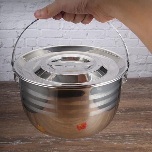 LIFKOME Stainless Steel Camping Pot with Lid Lifter Handle Camp Cookware Pot Portable Hanging Cooking Pot for Camping Cooking, BBQ, Basting, or Baking 2.5/4 Quart in Saudi Arabia