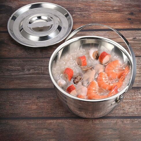LIFKOME Stainless Steel Camping Pot with Lid Lifter Handle Camp Cookware Pot Portable Hanging Cooking Pot for Camping Cooking, BBQ, Basting, or Baking 2.5/4 Quart in Saudi Arabia