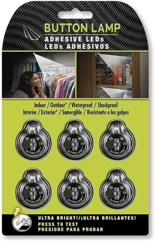 Panther Vision Button LAMP Adhesive LEDs Light Package - Lightweight, Ultra Small, Ultra Bright LED Utility Lights (6 Pack) in Kuwait