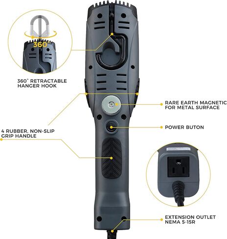14 مقياس 45 قدم SJTOW سلك التمديد قابل للسحب ، سلك الطاقة الثقيلة ، 11 أمبير 125V 1375W مع 1600 Lumen 15ft 116awg 3c SJTW الحبل الخارجي باليد ضوء العمل في الهواء الطلق للمرآب ، ورشة عمل ، ومشهد إصلاح السيارات in Saudi Arabia