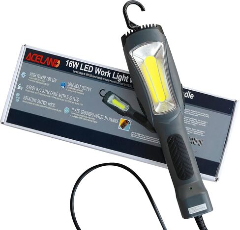 14 مقياس 45 قدم SJTOW سلك التمديد قابل للسحب ، سلك الطاقة الثقيلة ، 11 أمبير 125V 1375W مع 1600 Lumen 15ft 116awg 3c SJTW الحبل الخارجي باليد ضوء العمل في الهواء الطلق للمرآب ، ورشة عمل ، ومشهد إصلاح السيارات in Saudi Arabia