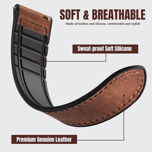 Charlam Magnetic Leather Bands Compatible with Samsung Galaxy Watch 7 Band 6 5 4 FE Active 2 40mm 44mm/Watch 6/4 Classic/Watch 5 Pro/3, 20mm Genuine Leather Straps for Samsung Watch Bands Men Women in Kuwait