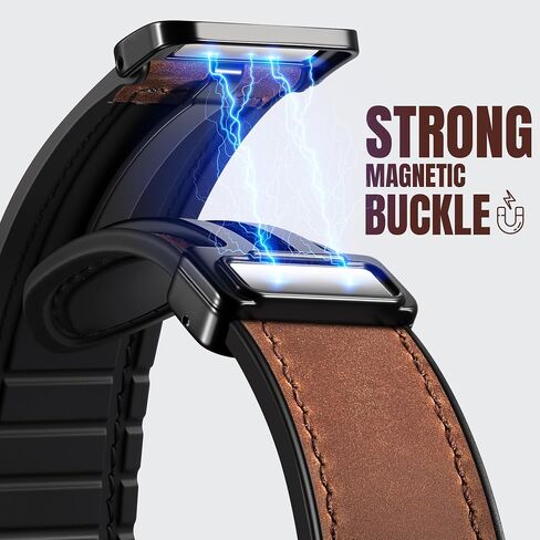 Charlam Magnetic Leather Bands Compatible with Samsung Galaxy Watch 7 Band 6 5 4 FE Active 2 40mm 44mm/Watch 6/4 Classic/Watch 5 Pro/3, 20mm Genuine Leather Straps for Samsung Watch Bands Men Women in Kuwait