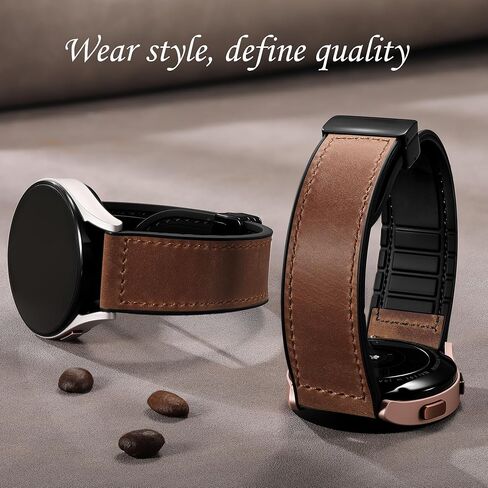 Charlam Magnetic Leather Bands Compatible with Samsung Galaxy Watch 7 Band 6 5 4 FE Active 2 40mm 44mm/Watch 6/4 Classic/Watch 5 Pro/3, 20mm Genuine Leather Straps for Samsung Watch Bands Men Women in Kuwait