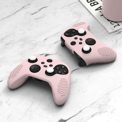 الجلد المتطرف Playvital Pink Controller لسلسلة Xbox Series X/S ، طبعة ثلاثية الأبعاد مقاومة للانزلاق الغطاء السيليكون الناعم لوحدة التحكم في Xbox مع 6 أغطية قبضة الإبهام in Saudi Arabia
