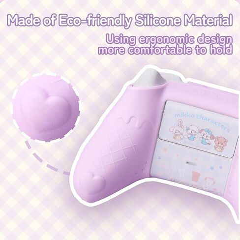 GeekShare Protective Skin Grips Set Compatible with Xbox Series X/S Controller, Sweet Purple Silicone Cover Case for Xbox Controller with 2 Thumb Grip Caps and 2 Stickers - Mikko in Saudi Arabia