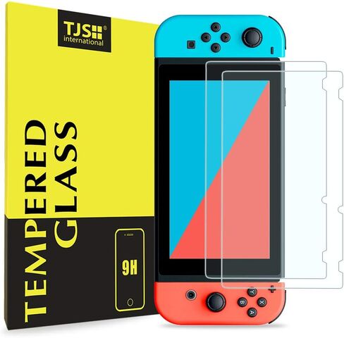 TJS 2 حزمة الشاشة واقي من الزجاج المقسّر من أجل Nintendo Switch Lite Model 2019 5.5 "، [يعمل أثناء الإرساء]-السمك 0.3 ملم خالي من الصلابة/9H الصلابة/مضاد للخلع/مضاد للأصفر (واضح) in Kuwait