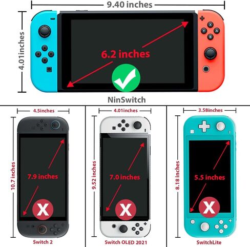 TJS 2 حزمة الشاشة واقي من الزجاج المقسّر من أجل Nintendo Switch Lite Model 2019 5.5 "، [يعمل أثناء الإرساء]-السمك 0.3 ملم خالي من الصلابة/9H الصلابة/مضاد للخلع/مضاد للأصفر (واضح) in Kuwait