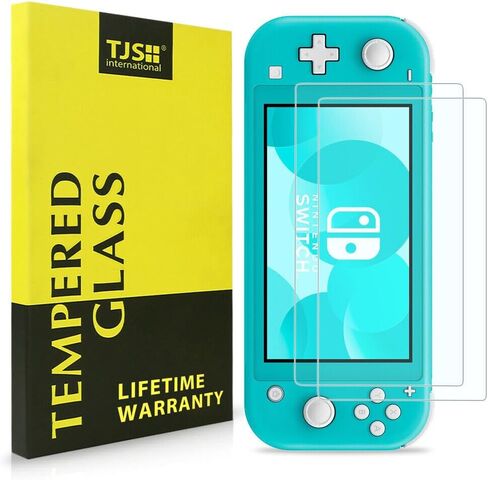 TJS 2 حزمة الشاشة واقي من الزجاج المقسّر من أجل Nintendo Switch Lite Model 2019 5.5 "، [يعمل أثناء الإرساء]-السمك 0.3 ملم خالي من الصلابة/9H الصلابة/مضاد للخلع/مضاد للأصفر (واضح) in Kuwait