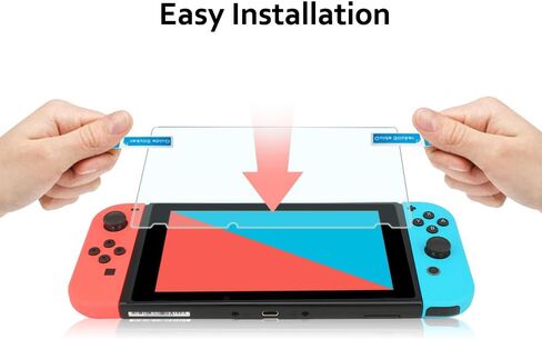 TJS 2 حزمة الشاشة واقي من الزجاج المقسّر من أجل Nintendo Switch Lite Model 2019 5.5 "، [يعمل أثناء الإرساء]-السمك 0.3 ملم خالي من الصلابة/9H الصلابة/مضاد للخلع/مضاد للأصفر (واضح) in Kuwait
