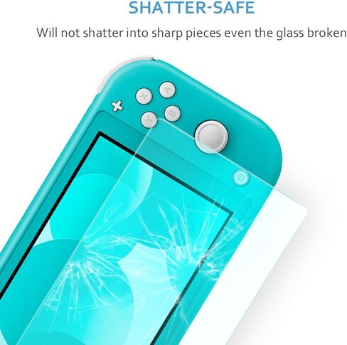 TJS 2 حزمة الشاشة واقي من الزجاج المقسّر من أجل Nintendo Switch Lite Model 2019 5.5 "، [يعمل أثناء الإرساء]-السمك 0.3 ملم خالي من الصلابة/9H الصلابة/مضاد للخلع/مضاد للأصفر (واضح) in Kuwait