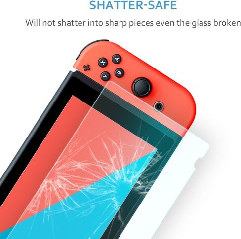 TJS 2 حزمة الشاشة واقي من الزجاج المقسّر من أجل Nintendo Switch Lite Model 2019 5.5 "، [يعمل أثناء الإرساء]-السمك 0.3 ملم خالي من الصلابة/9H الصلابة/مضاد للخلع/مضاد للأصفر (واضح) in Kuwait