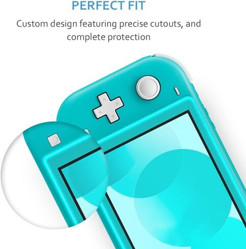 TJS 2 حزمة الشاشة واقي من الزجاج المقسّر من أجل Nintendo Switch Lite Model 2019 5.5 "، [يعمل أثناء الإرساء]-السمك 0.3 ملم خالي من الصلابة/9H الصلابة/مضاد للخلع/مضاد للأصفر (واضح) in Kuwait
