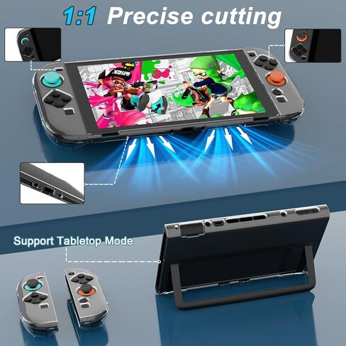 Coooudqs Dockable Case for Nintendo Switch 2 Case dockable, PC Slim Hard Shell for Switch 2 Accessories, Scratch & Shock Protection Cover for Joycon 2 with Screen Protector and Thumb Grip in Kuwait