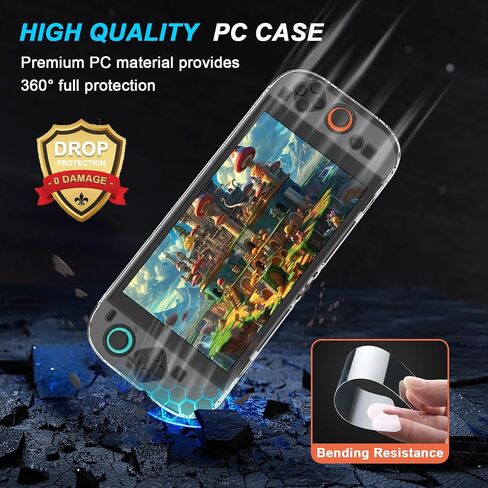 Coooudqs Dockable Case for Nintendo Switch 2 Case dockable, PC Slim Hard Shell for Switch 2 Accessories, Scratch & Shock Protection Cover for Joycon 2 with Screen Protector and Thumb Grip in Kuwait