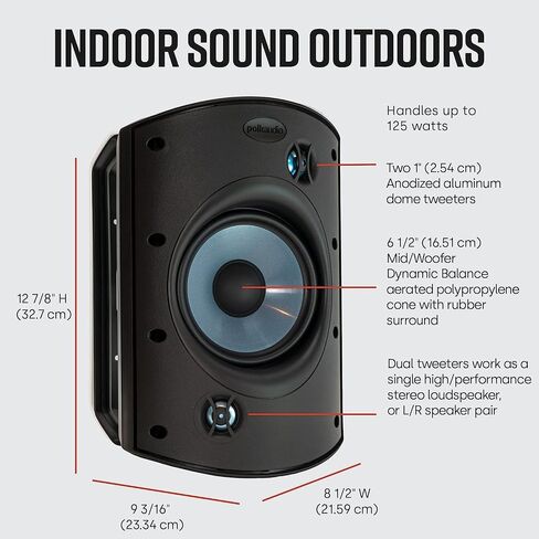 Polk Audio Atrium8 جميع مكبرات الصوت في الهواء الطلق - زوج (أسود) in Saudi Arabia