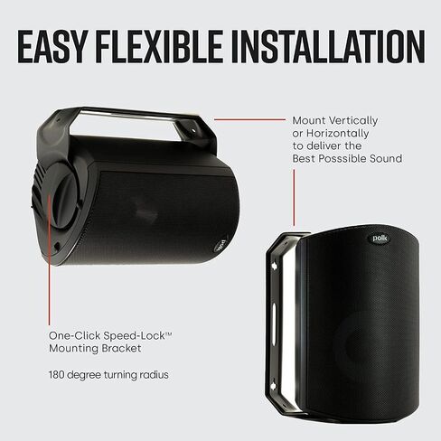 Polk Audio Atrium8 جميع مكبرات الصوت في الهواء الطلق - زوج (أسود) in Saudi Arabia