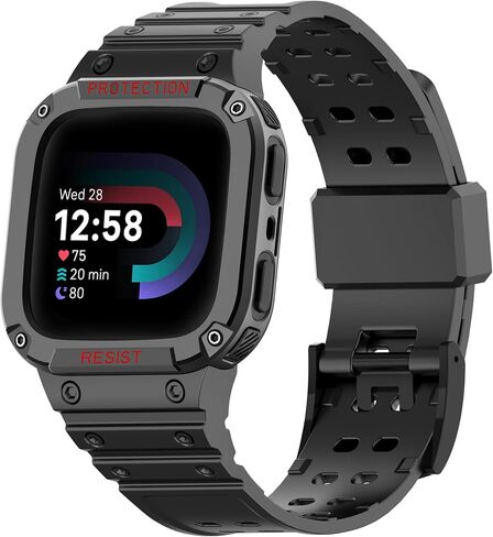 متوافق مع Fitbit بالعكس 4/3/2/Fitbit Versa Lite/Sense 2/Sense مع Case ، حامية رياضية حامية PC Cover TPU معصم للرجال ، الأخضر in Kuwait