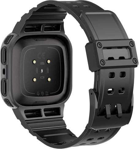 متوافق مع Fitbit بالعكس 4/3/2/Fitbit Versa Lite/Sense 2/Sense مع Case ، حامية رياضية حامية PC Cover TPU معصم للرجال ، الأخضر in Kuwait
