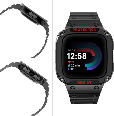 متوافق مع Fitbit بالعكس 4/3/2/Fitbit Versa Lite/Sense 2/Sense مع Case ، حامية رياضية حامية PC Cover TPU معصم للرجال ، الأخضر in Kuwait