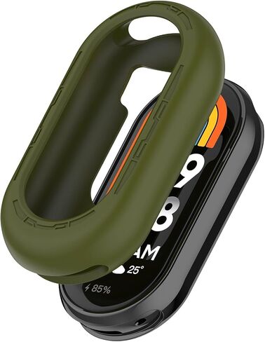 علبة السيليكون متوافقة مع غطاء الحماية من Xiaomi Smart Band 10 ، حالة حماية مقاومة للسيليكون المقاومة للسيليكون لـ Xiaomi Smart Band 10 (Army Green) in Kuwait