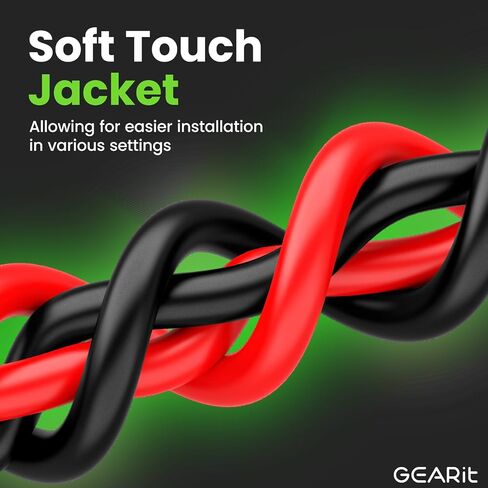 GEERIT 16 GAUGE WIRE (100 قدم لكل منهما - أسود/أحمر) CLAD CLAD Aluminium CCA - طاقة السيارات الأولية/الأرض لكابل البطارية ، صوت السيارة ، تسخير مقطورة ، كهربائي - 200 قدم إجمالي 16GA AWG WIRE in Saudi Arabia