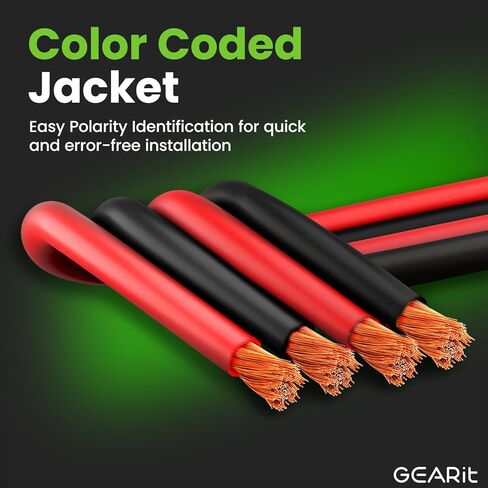 GEERIT 16 GAUGE WIRE (100 قدم لكل منهما - أسود/أحمر) CLAD CLAD Aluminium CCA - طاقة السيارات الأولية/الأرض لكابل البطارية ، صوت السيارة ، تسخير مقطورة ، كهربائي - 200 قدم إجمالي 16GA AWG WIRE in Saudi Arabia