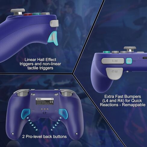 8BitDo Pro 3 Bluetooth Controller for Switch/Switch 2, TMR Joysticks,Programmable Pro Back Buttons&R4/L4 Bumpers,Hall/Tactile Triggers, Swappable ABXY Buttons, for Windows,Apple,SteamOS,Android,Purple in Kuwait
