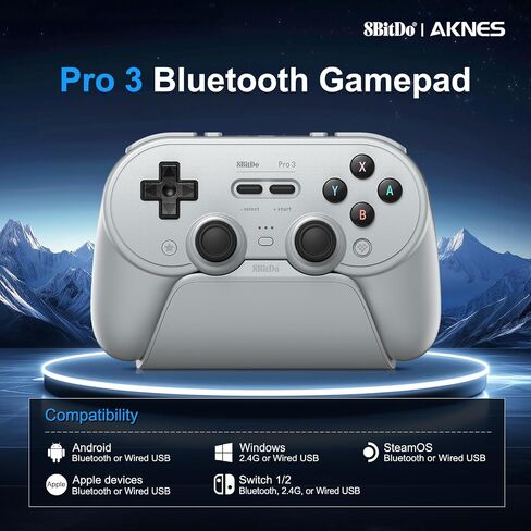 8BitDo Pro 3 Bluetooth Controller for Switch/Switch 2, TMR Joysticks,Programmable Pro Back Buttons&R4/L4 Bumpers,Hall/Tactile Triggers, Swappable ABXY Buttons, for Windows,Apple,SteamOS,Android,Purple in Kuwait
