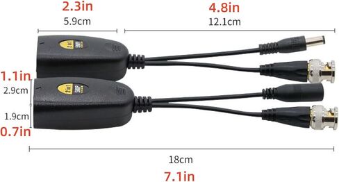 Zezefufu BNC to Poe محول ملتوية زوج المرسل فيديو Balun جهاز إرسال الأرقام AHD/CVI/TVI/CVBS in Kuwait