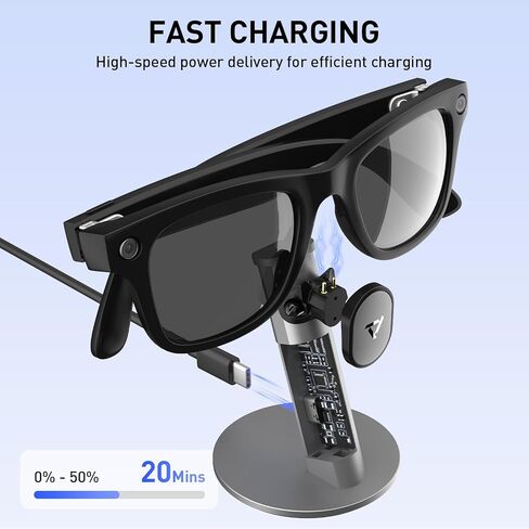 Carina S1 Charging Station Compatible with Ray-Ban Meta Smart Glasses, Compact Portable Travel, Space Gray in Kuwait