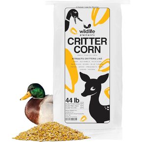 Critter Corn, Natural Whole Shelled Corn for Wildlife, 44lb Bag – High-Energy Feed for Deer, Squirrels, Turkeys, Ducks, Raccoons, and More – USA Sourced in Saudi Arabia