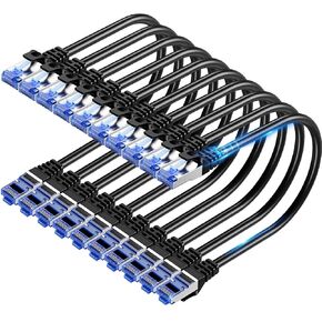 Cat6A Ethernet Cable Shielded 10Gbps 50 ft, Slim Shielded (F/UTP) Ethernet Cable Cat 6, Flexible 28AWG Bare Copper Cat6 Cable, Space-Saving Cat 6a Network Cable for Server, Data Center, Black in Saudi Arabia