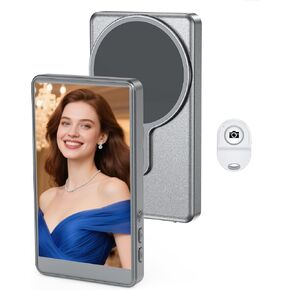 Wireless Selfie Monitor Screen for iPhone Magnetic Mount Vlog Live Stream Rear Back Camera Wireless Connection with Remote Control, Compatible with iPhone Samsung Galaxy, and More (White) in Saudi Arabia