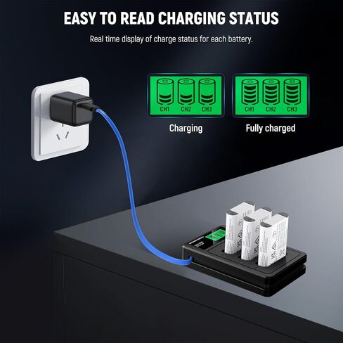 NEEWER Basics 3Pcs NP-BX1 Replacement Batteries with USB Triple Charger, 1090mAh Camera Backup Power Supply Compatible with Sony ZV1 ZV-1 II Cybershot RX100 RX100II RX100M II HDR-AS15 HDR-AS30 in Saudi Arabia