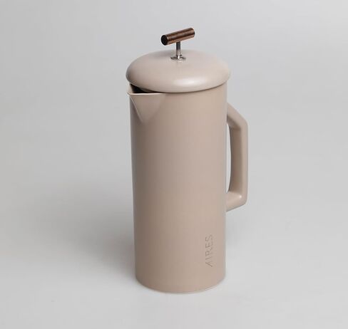 Aires Ceramic French Press Coffee Maker-34 أوقية حجرية محاكمة للحرارة-لون محايد أنيق-مستوحى من ثقافة القهوة بوينس آيرس-جاهزة للهدية مع دليل باريستا تخمير in Kuwait